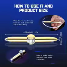 LED Spinner Pen. A smooth-spinning pen with a satisfying LED glow. A glow-up for your fidget game.